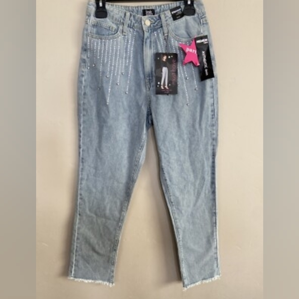 Silver Studded Straight Leg Jeans
